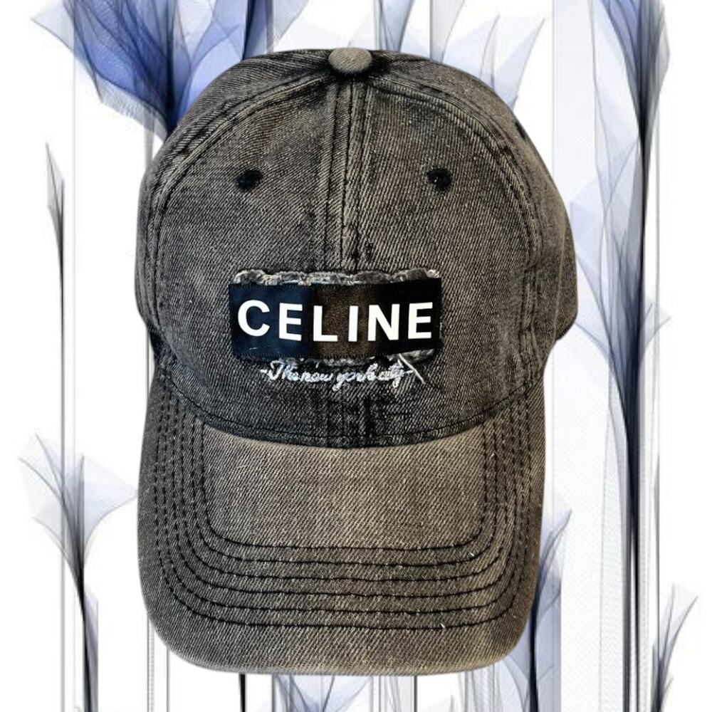 Celine Black Denim Cap